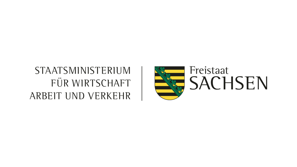 Logo des Staatsministeriums für Wirtschaft, Arbeit und Verkehr vom Freistaat Sachsen.